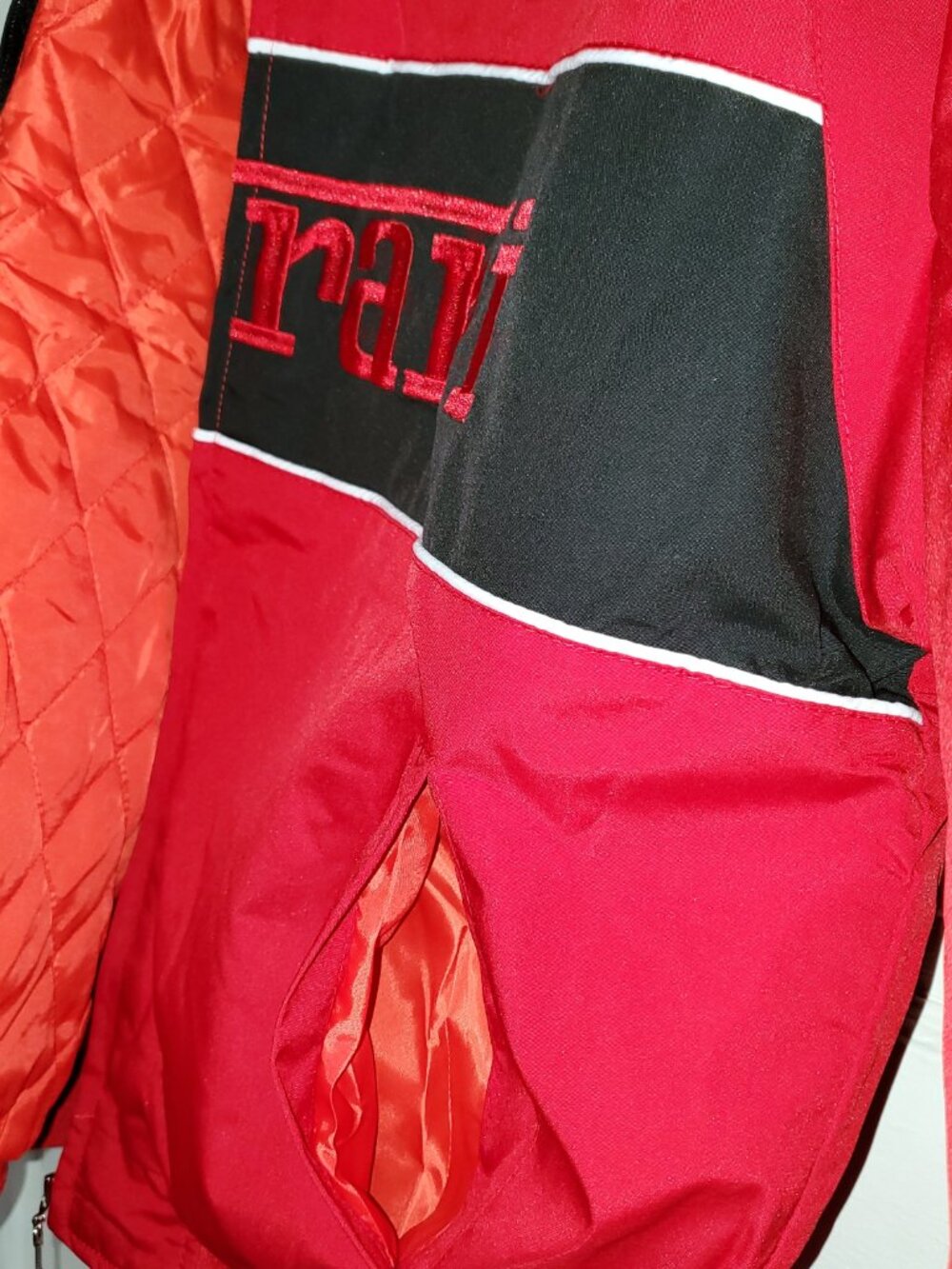 Ferrari F1 UPS Embroidered Shell Racing Jacket Size Large Red - Picture 7 of 13